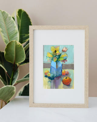 Abstract Flowers and Fruit in Gouache - Print