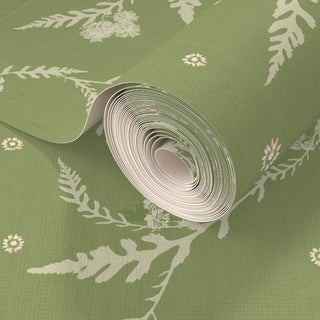 Trailing Floral Green Table Linens