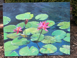 Lily Pond, gouache on canvas