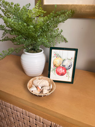Christmas Ornaments, framed watercolor
