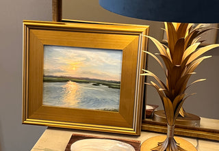 Sunset at Sea Island oil on canvas