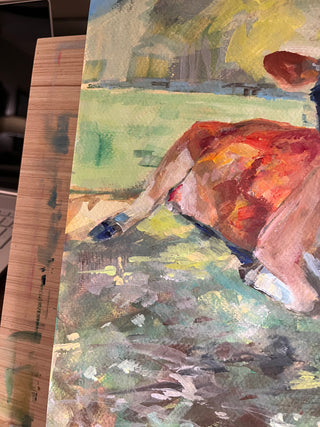 Ellie the Cow original in gouache  11x14