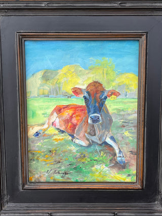 Ellie the Cow original in gouache  11x14