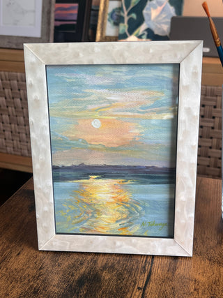 Sea Island Sunset in gouache