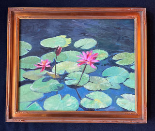 Lily Pond, gouache on canvas