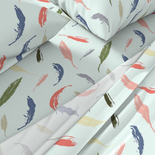Feather Watercolor Fabric in Confetti Colors