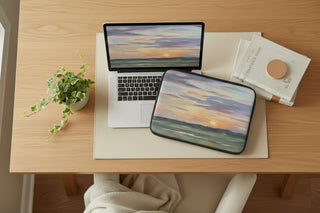 Sunset Oil Painting - Anticipation - Laptop Sleeve